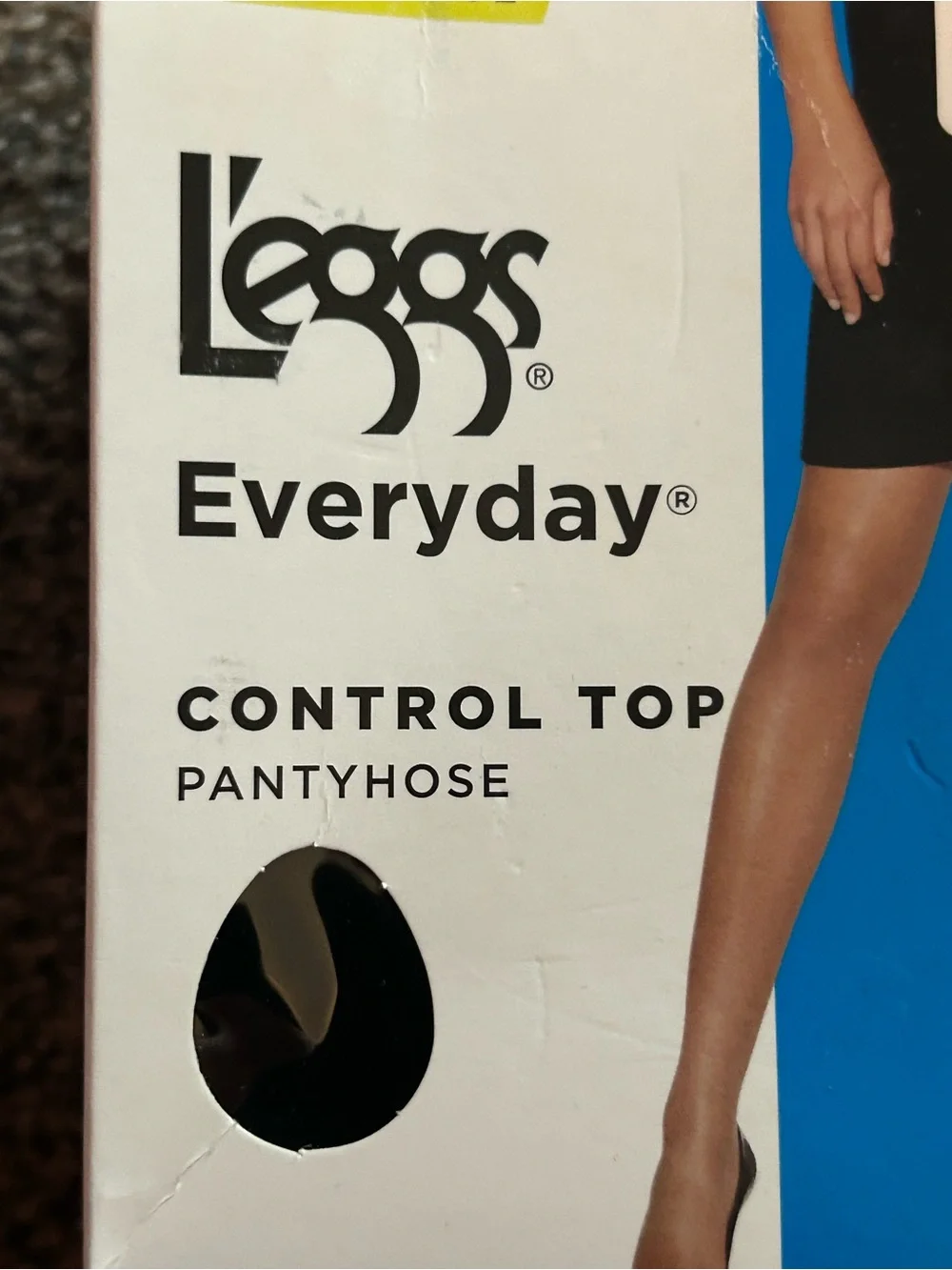 New L'eggs Everyday Control Top Pantyhose - Size Q Large Jet Black / Dark